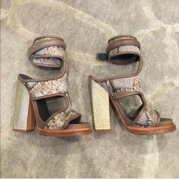 Monika Chiang Shoes - Monica Chiang snakeskin strappy heels😍